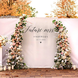 Future Mrs Elegant Calligraphy Brautparty Wandteppich