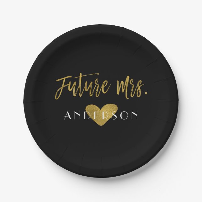 Future Mrs Gold Foil Bride Party Teller (Vorderseite)