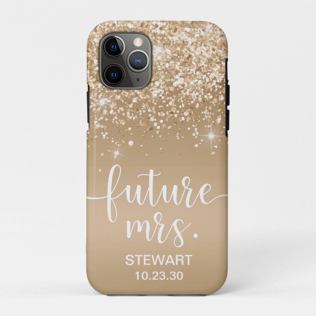 Future Mrs Gold Glitzer Case-Mate iPhone Case (Rückseite)