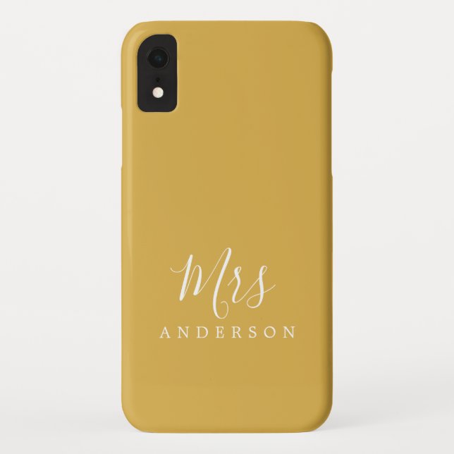Future Mrs Gold Ochre Chic Script Bride Case-Mate iPhone Hülle (Rückseite)