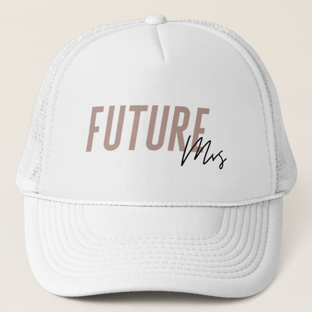 Future Mrs. Hat | Bachelorette Hat - Dunkelrosa Truckerkappe (Vorderseite)