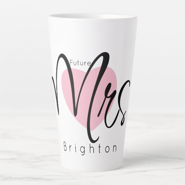 Future Mrs. Individuelle Name Elegant Simple Two-T Milchtasse (Vorderseite)