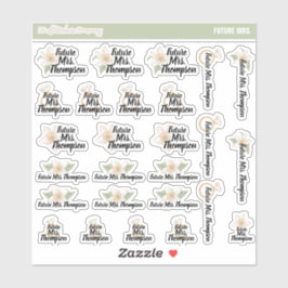 Future Mrs Individuelle Name Labels | Braut zu sei
