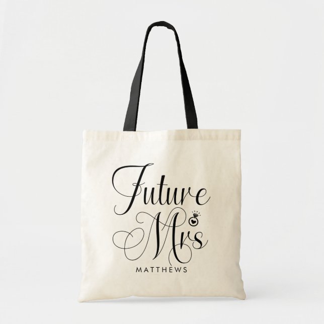 Future Mrs. Individuelle Name Wedding Tote Bag Tragetasche (Vorne)