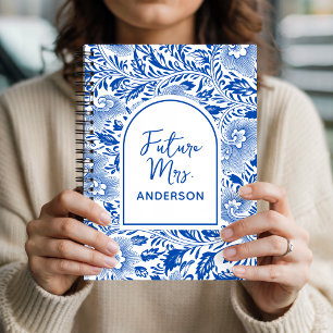 Future Mrs Maßgeschneiderte blaue Chinoiserie Ho Notizbuch