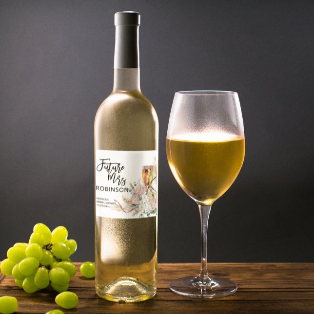 Future Mrs. Name Brautparty Sparkling Wine Fevor Weinetikett (Von Creator hochgeladen)