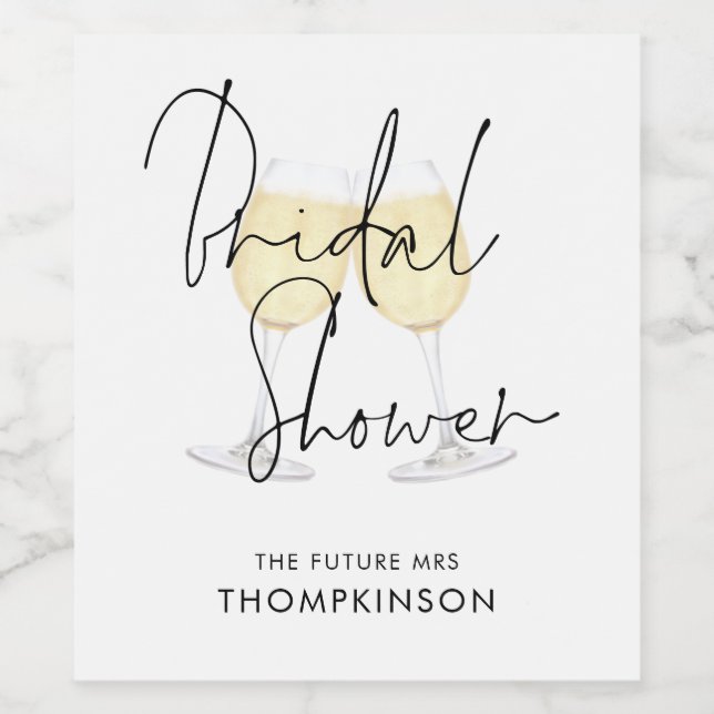 Future Mrs Name Wine Glasses Brautparty Weinetikett (Einzelnes Label)