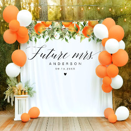 Future Mrs Orange Brautparty Backdrop Wandteppich