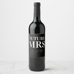 Future Mrs Personalisiert Black Wedding Weinetikett