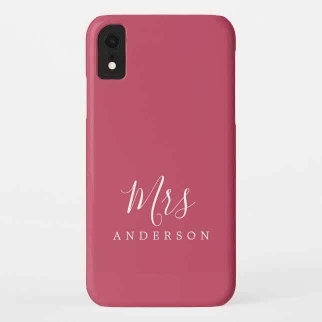 Future Mrs Pink White Chic Script Bride Case-Mate iPhone Hülle (Rückseite)