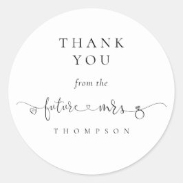 Future Mrs Ring Heart Brautparty Vielen Dank Runder Aufkleber