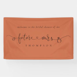 Future Mrs Ring Hearts Terracotta Brautparty Banner