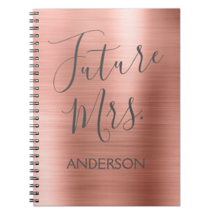 Future Mrs Rose Gold Pink Brautparty Planner Notizblock
