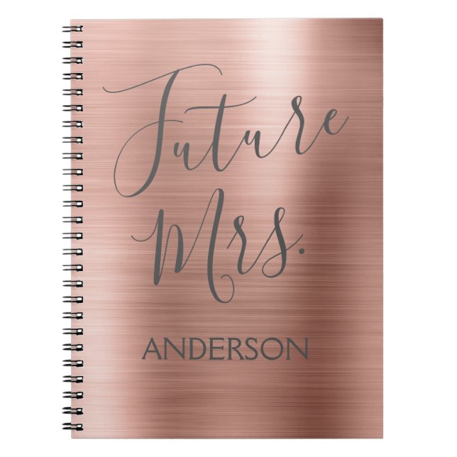 Future Mrs Rose Gold Pink Brautparty Planner Notizblock (Vorderseite)