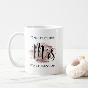 Future Mrs Rose Gold Script Wedding Monogram Kaffeetasse