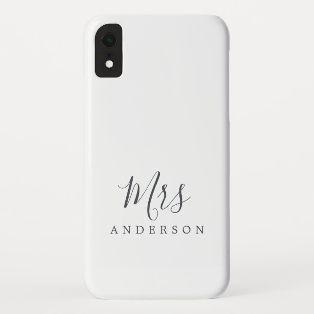 Future Mrs Schwarz-weiß Chic Script Bride Case-Mate iPhone Hülle (Rückseite)