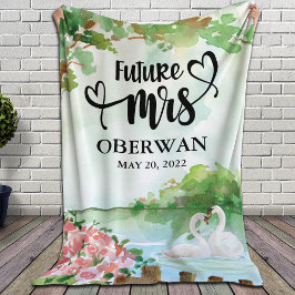 Future Mrs. Script Modern Name Brautparty Gift Fleecedecke