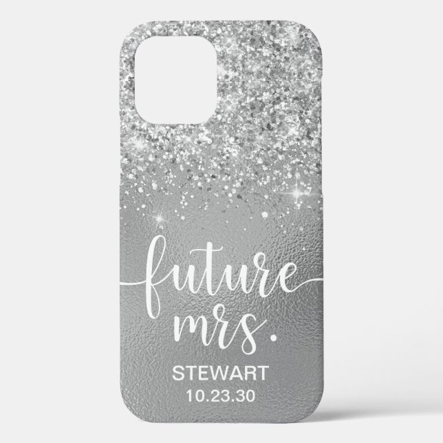 Future Mrs Silver Glitzer Case-Mate iPhone Case (Rückseite)