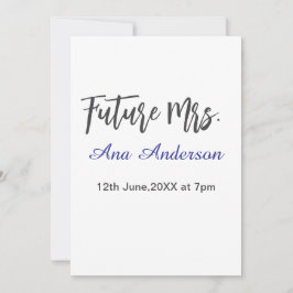 Future mrs surname bride to be purple gray name da einladung