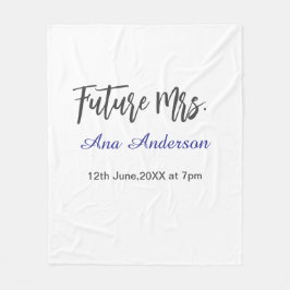 Future mrs surname bride to be purple gray name da fleecedecke