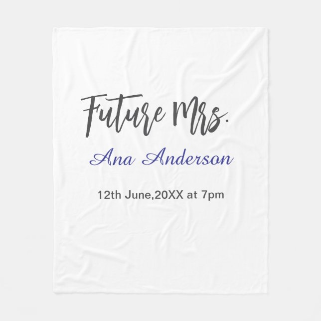 Future mrs surname bride to be purple gray name da fleecedecke (Vorderseite)