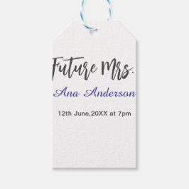 Future mrs surname bride to be purple gray name da geschenkanhänger