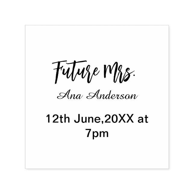 Future mrs surname bride to be purple gray name da permastempel (Design)