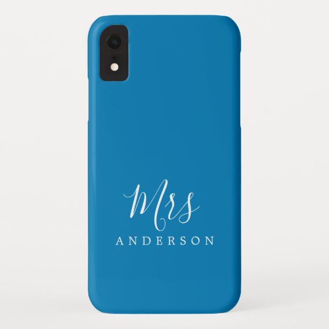Future Mrs Vibrant Blue Chic Script Bride Case-Mate iPhone Hülle (Rückseite)