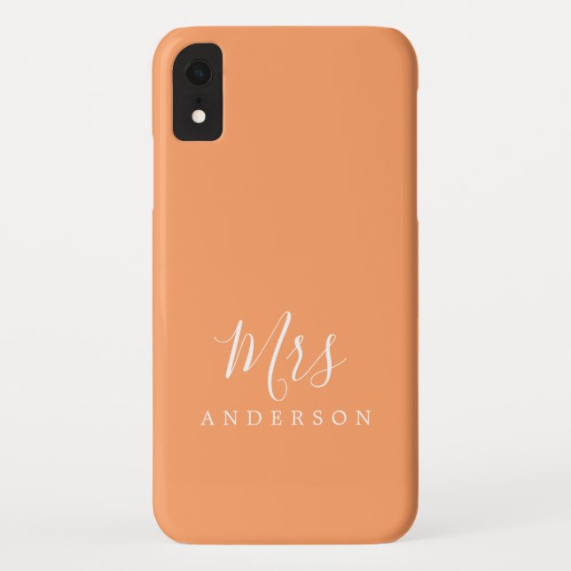 Future Mrs Vibrant Orange Chic Script Bride Case-Mate iPhone Hülle (Rückseite)