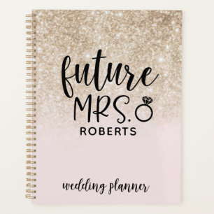 Future Mrs Wedding Blush Pink and Gold Glitzer Planer