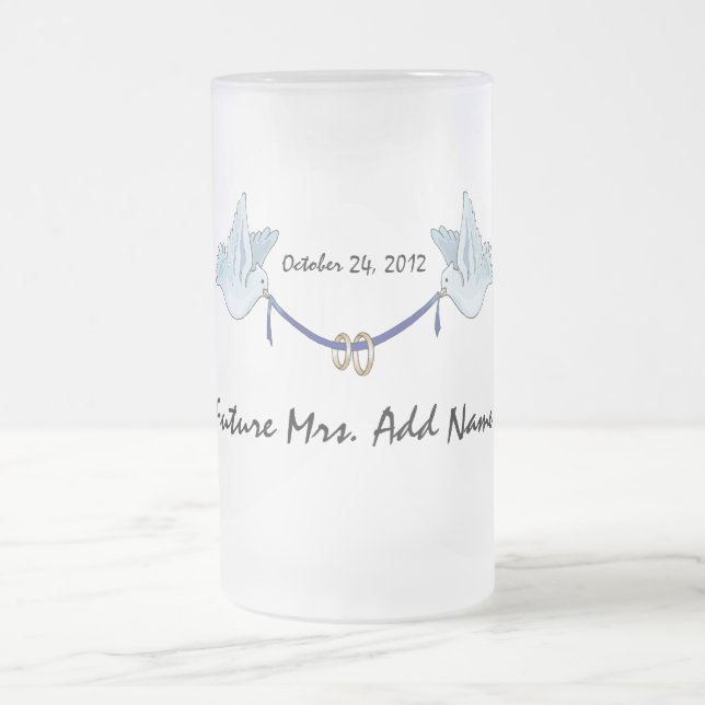 Future Mrs Wedding Doves Mattglas Bierglas (Mittel)
