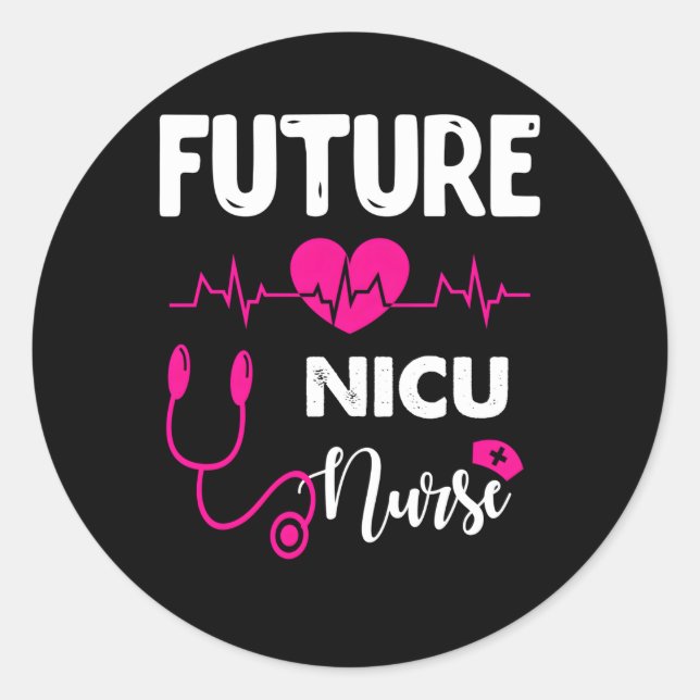 Future Nicu Nurse Nursing Student Runder Aufkleber (Vorderseite)
