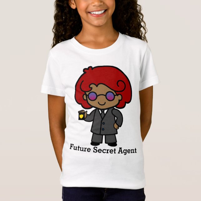 Future Niedlich Secret Agent Girl T-Shirt (Vorderseite)