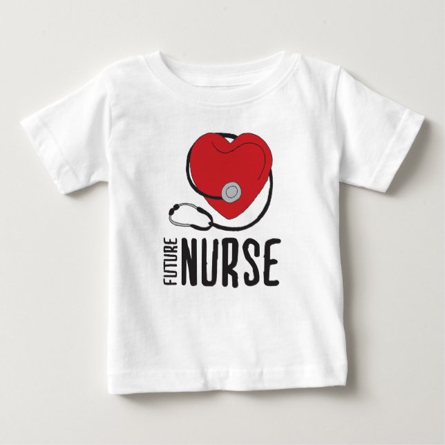 Future Nurse Bald zu Krankenpflegerkunst registrie Baby T-shirt (Vorderseite)