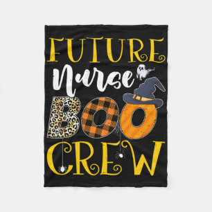 Future Nurse Leopard Future Nursing Halloween Boo Fleecedecke