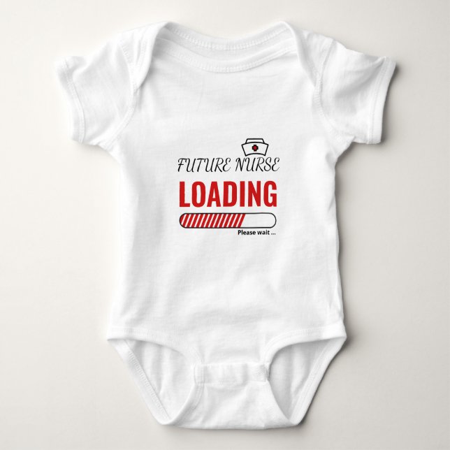 Future Nurse Loading Funny Trendy Personalisiert Baby Strampler (Vorderseite)