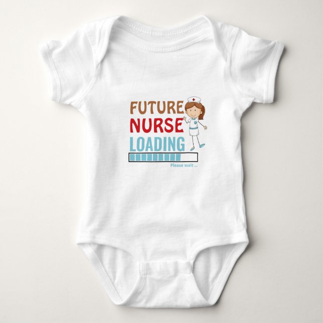 Future Nurse Loading | Niedliche Dusche Party Klei Baby Strampler (Vorderseite)