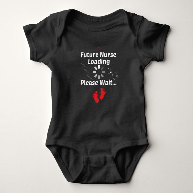 Future Nurse Loading  Please Wait...,baby gift  Baby Strampler (Vorderseite)