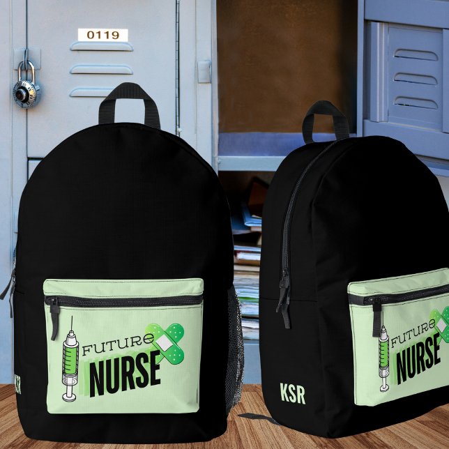 Future Nurse Monogram Bedruckter Rucksack (Von Creator hochgeladen)