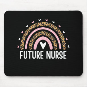 Future Nurse Nursing Student Leopard Rainbow Nursi Mousepad
