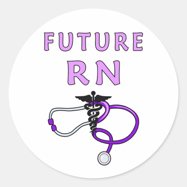 Future Nurse RN Medical Runder Aufkleber (Vorderseite)
