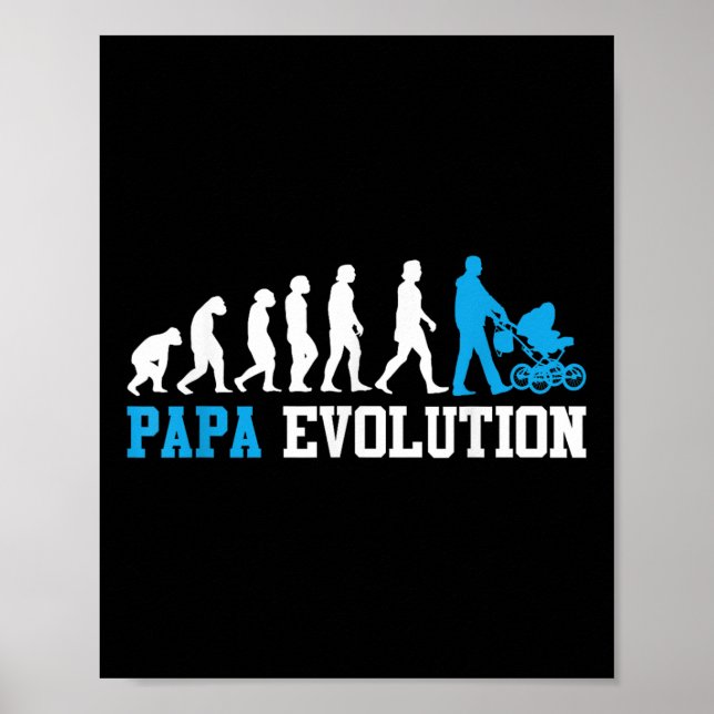 Future Pater Papa Evolution Funny Vaterhood Poster (Vorne)