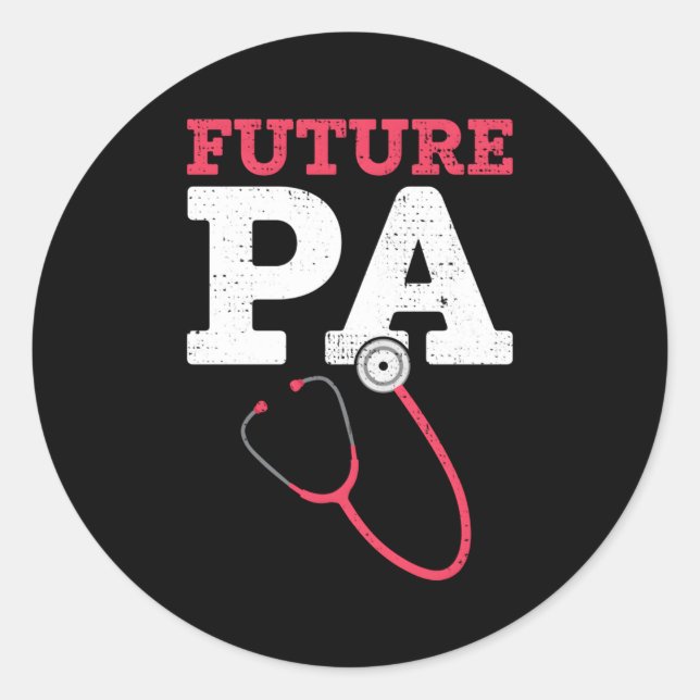 Future Physicians Assistant Pa School Runder Aufkleber (Vorderseite)