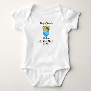 Future Pickleball King Baby Blue Personalisiert Strampler