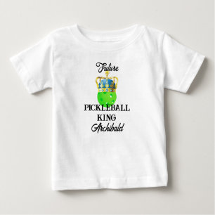 Future Pickleball King Baby Green Ball in Crown Baby T-shirt