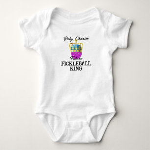 Future Pickleball King Lila Baby Personalisiert Baby Strampler