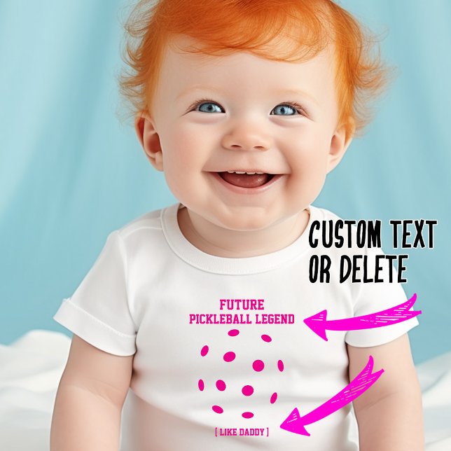 Future Pickleball LEGEND wie Daddy Baby Strampler (Super cute (like the baby) Future Pickleball Legend.... like Daddy - customizable text baby bodysuit)