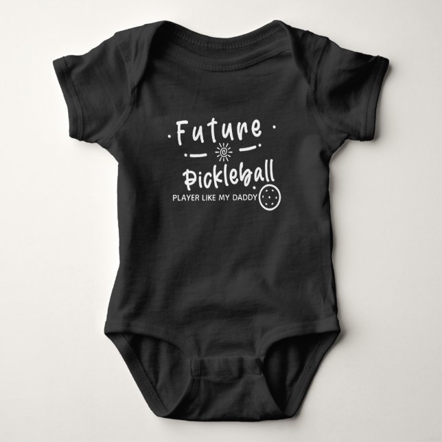 Future Pickleball Player wie My Daddy Pickleball Baby Strampler (Vorderseite)