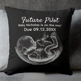 Future Pilot Pregnancy Announcement Funny Aviation Kissen
