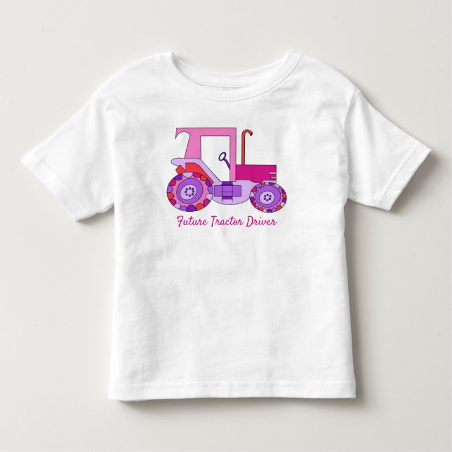 Future Pink Traktor Driver Kleinkind T-shirt (Vorderseite)